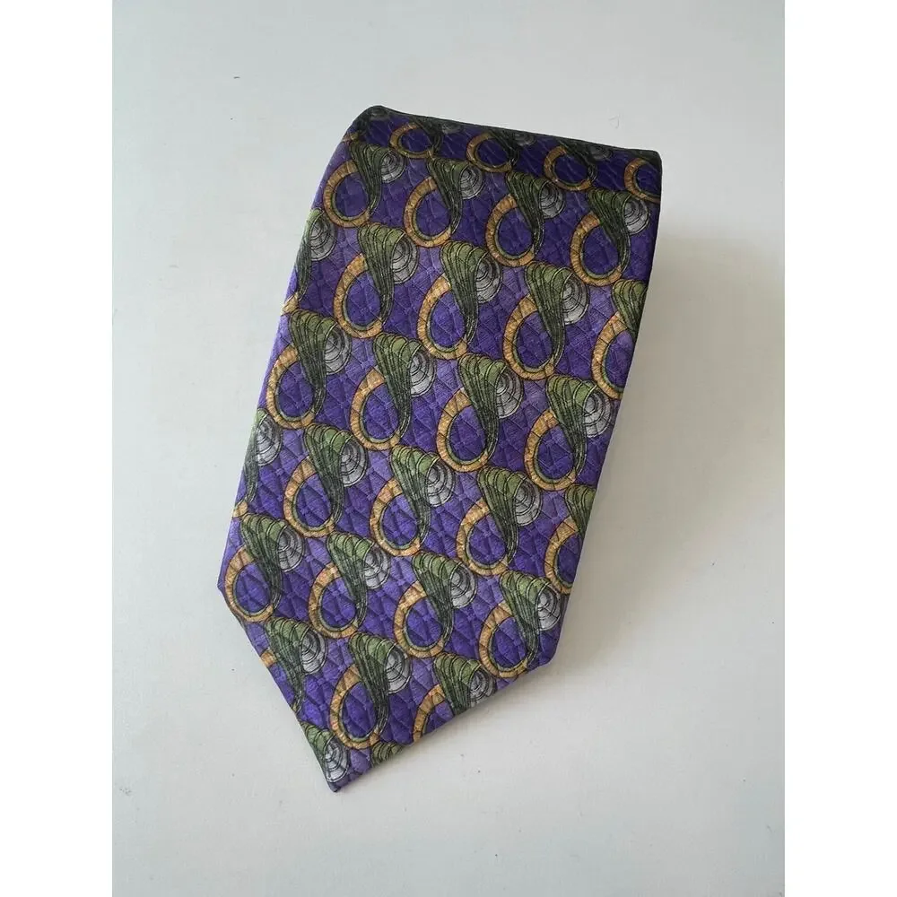 Kolte Couture Italy Limited Edition Silk Men's Neck Tie Purple Green SG